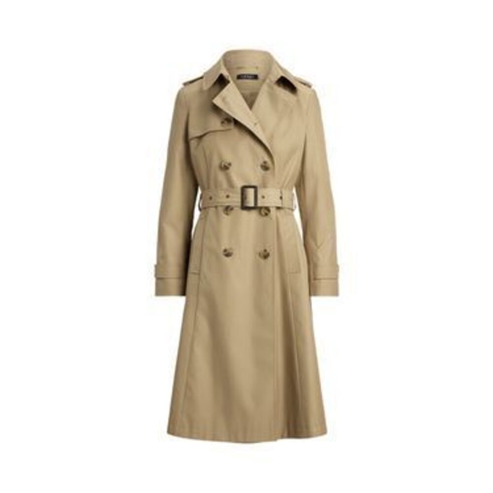 Double-Breasted Cotton-Blend Trench Coat